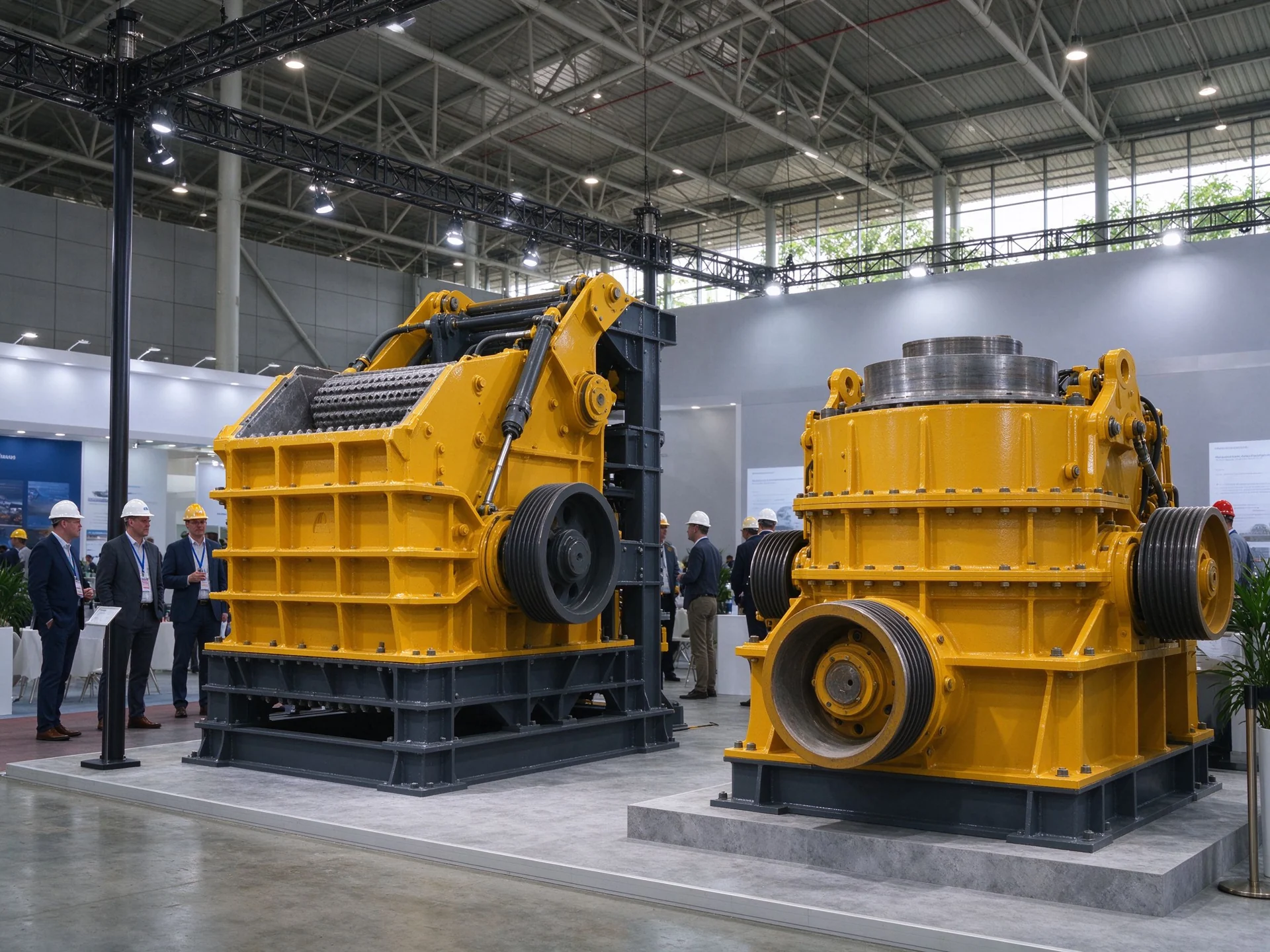 Client-supplied equipment-display illustration. Event, attendee identity and publication rights have not been verified; this is not presented as authenticated Mining Indonesia 2026 evidence.